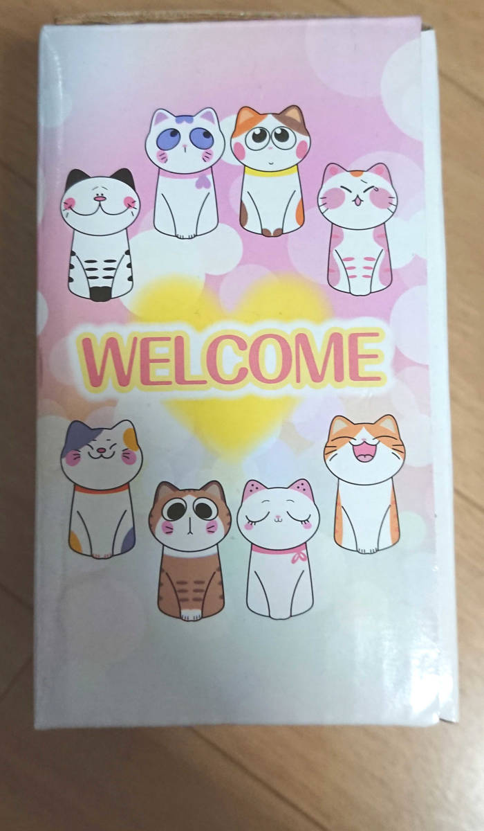 【新品未使用品】 CAT 貯金箱 猫型 貯金箱 茶白猫_外箱（側面01）