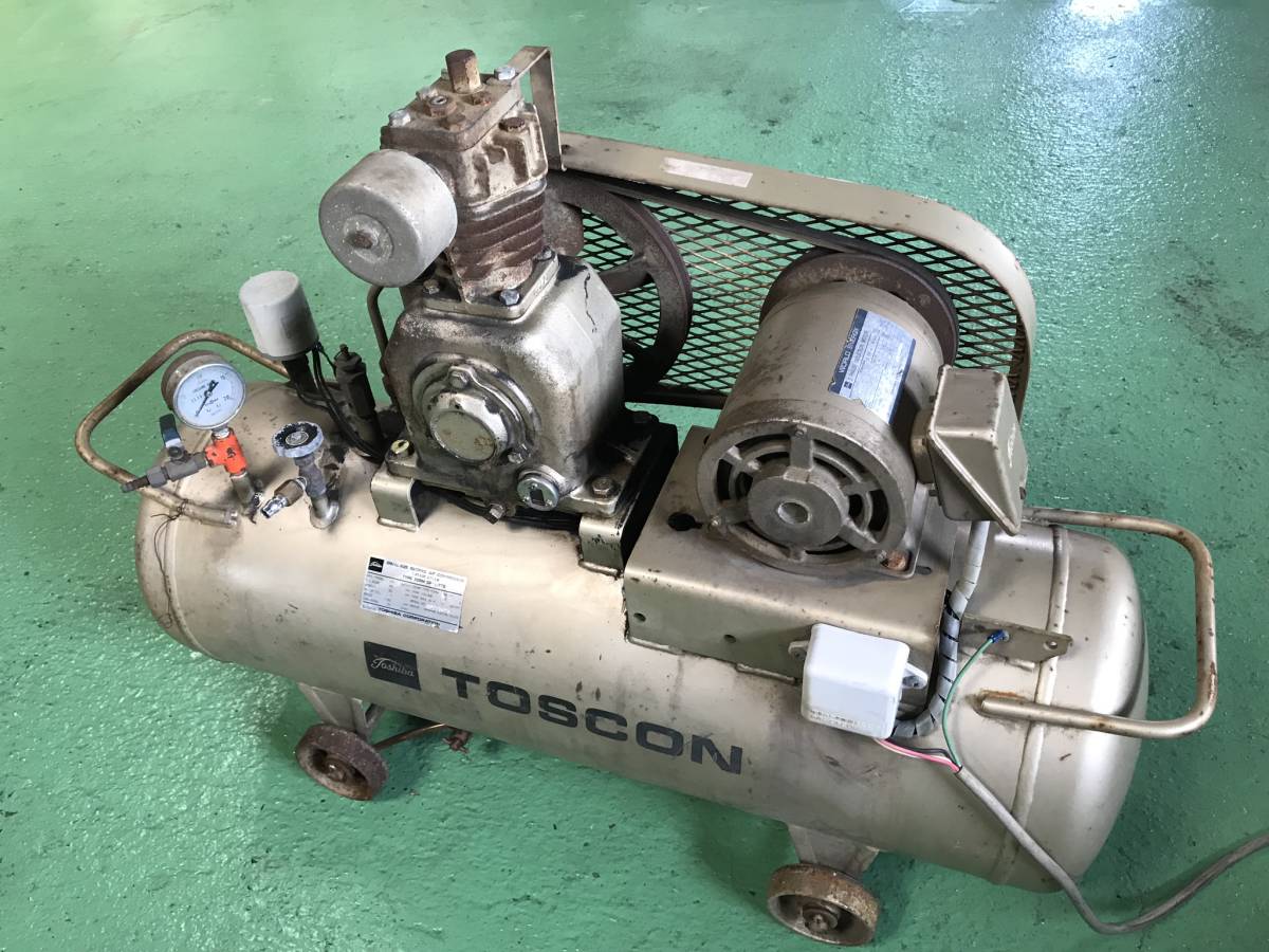 即、使用可能! 東芝 レシプロ コンプレッサー SP10D-7 1馬力 200V