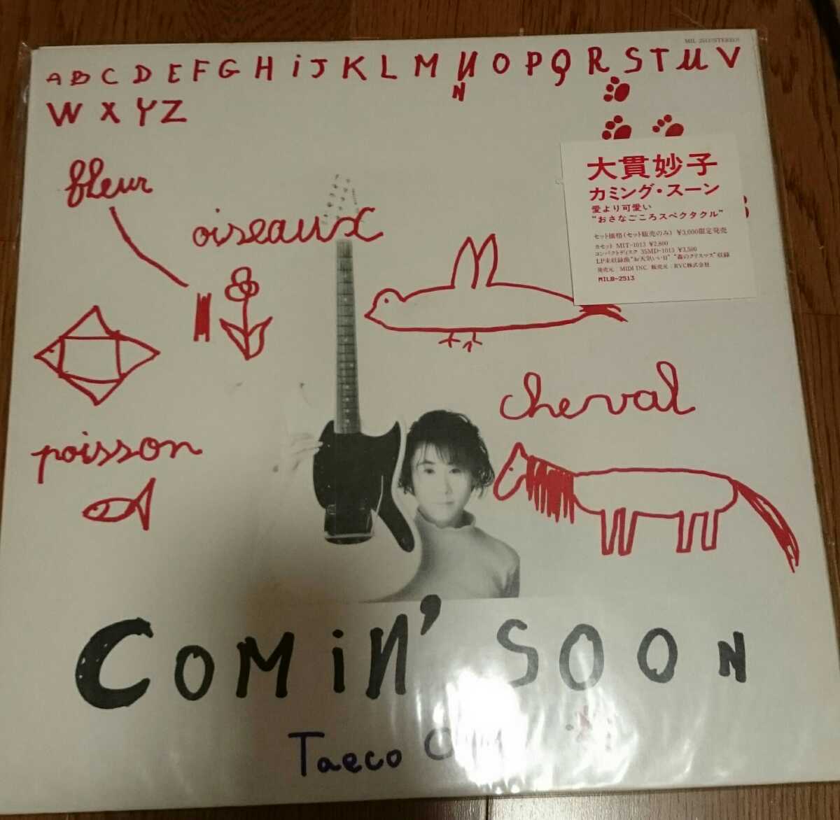 大貫妙子「Comin' Soon」1986年オリジナルLPレコード 絵本付き アナログ 貴重 廃盤 紙ジャケット　ジャパニーズポップス　名盤