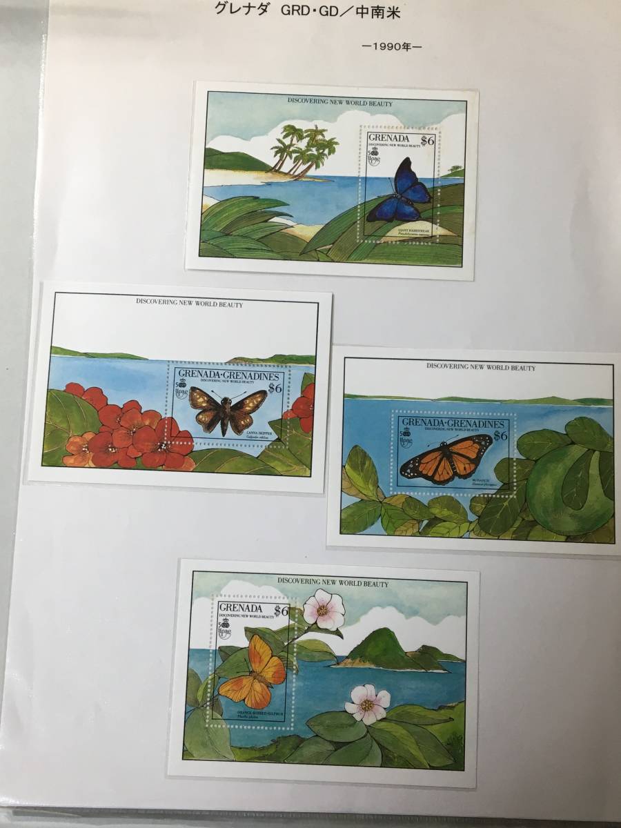 切手：昆虫・蝶／グレナダ＊１９９０年＊①の画像3