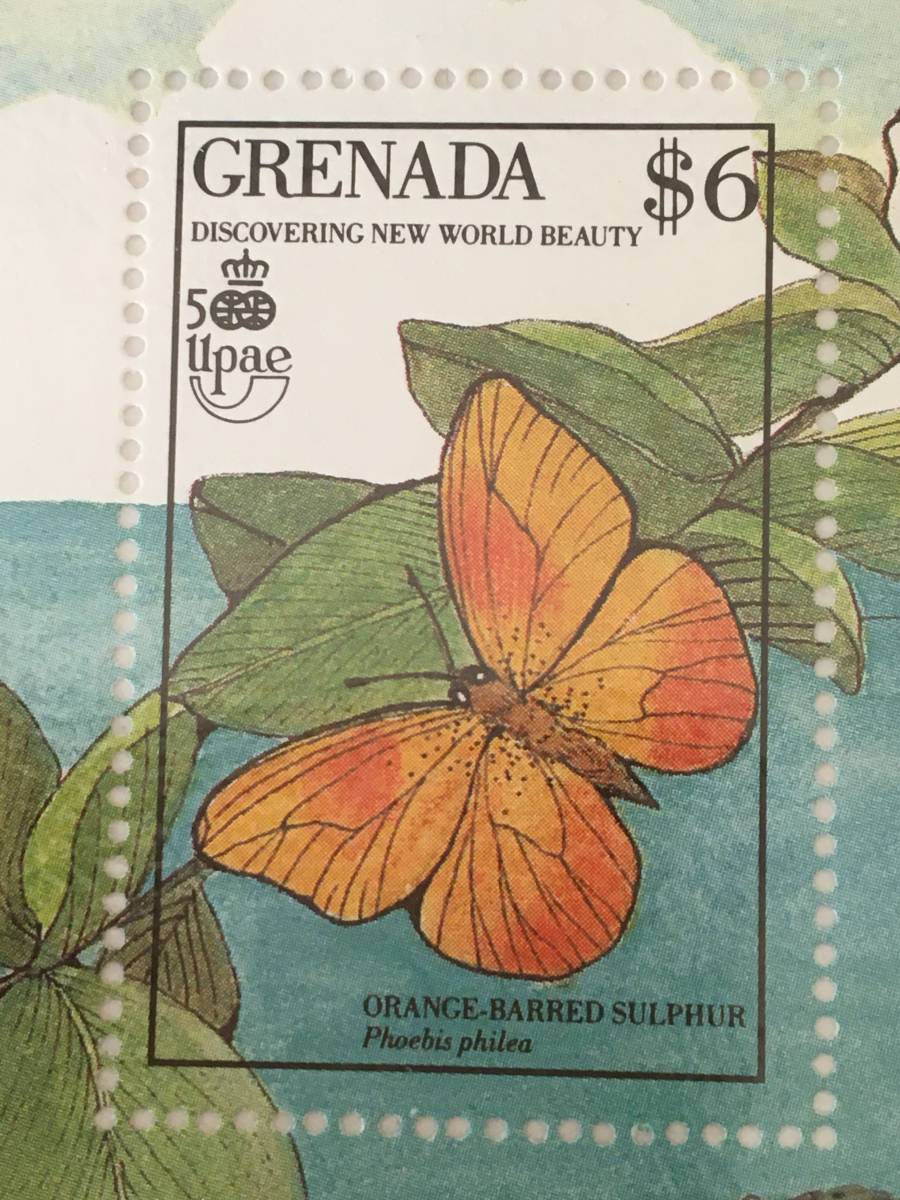 切手：昆虫・蝶／グレナダ＊１９９０年＊④の画像2