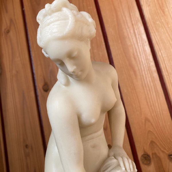 ≫西洋ヴィンテージ*古いアラバスター 裸婦像H41cm 3.6kg*女神 彫像 置物*美術オブジェ飾り*石像 人工大理石*ビンテージ*彫刻アンティーク_画像10