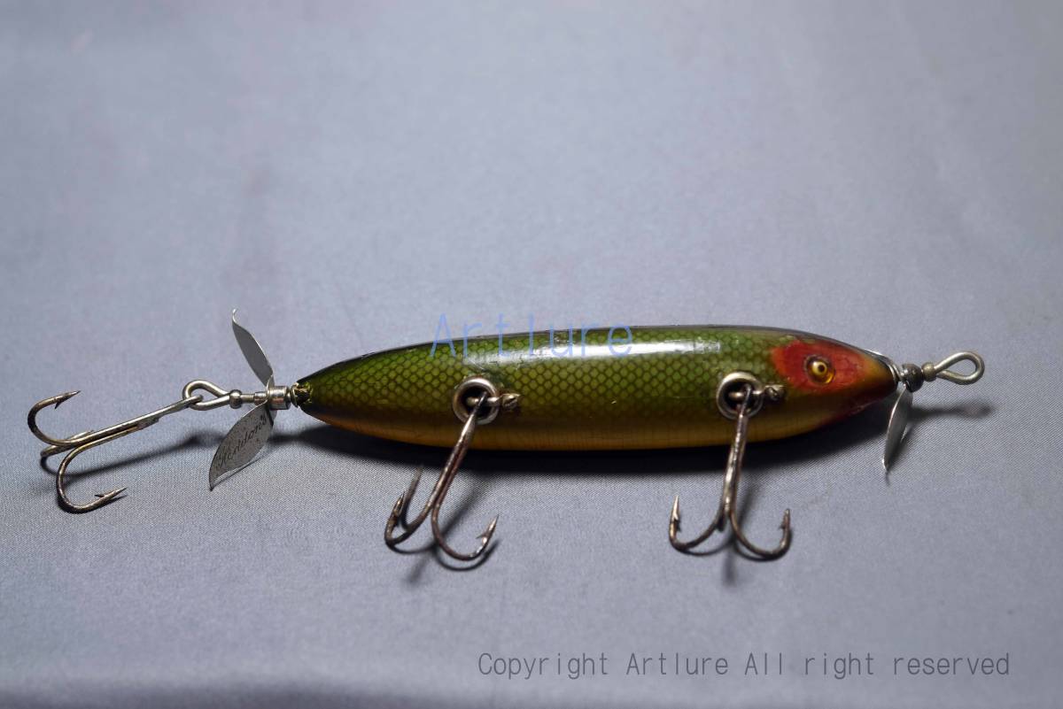 VINTAGE ,HEDDON the S.O.S. WOUNDED MINNOW #170 GLASS EYE C1927