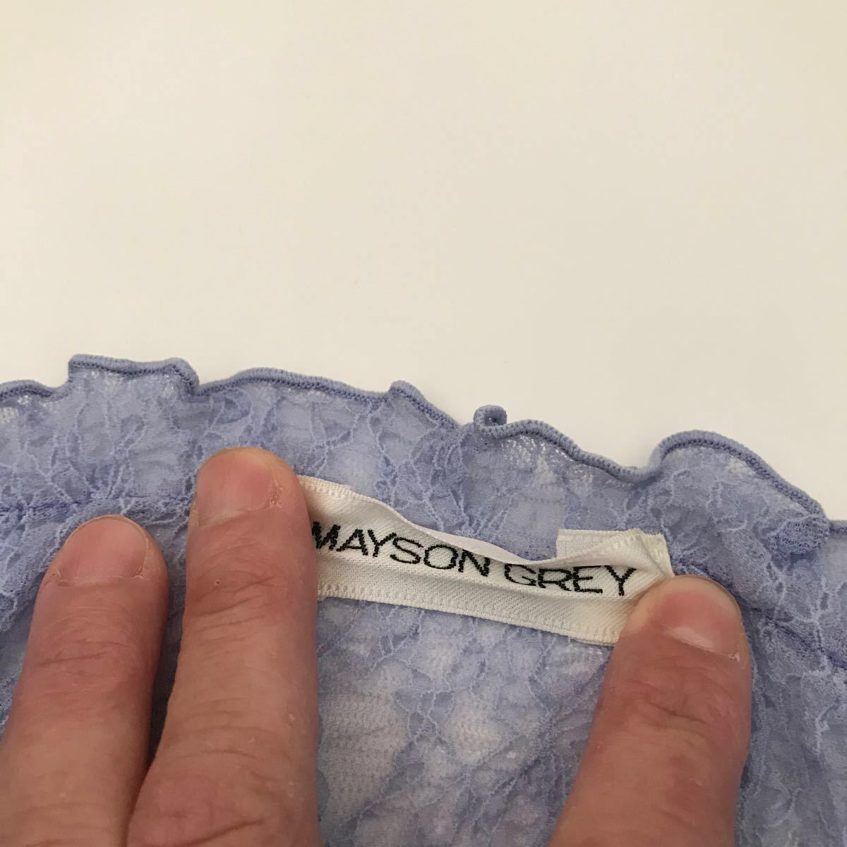 メイソングレイ レディース トップス 半袖 7分袖 レース シフォン 紫 MAYSON GREY カットソー Tシャツ シャツ