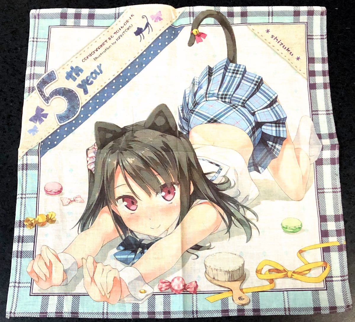 ヤフオク カントクイラスト ハンカチ しずくにゃん 5年目 ヤフオク カントクイラスト ハンカチ しずくにゃん 5年目
