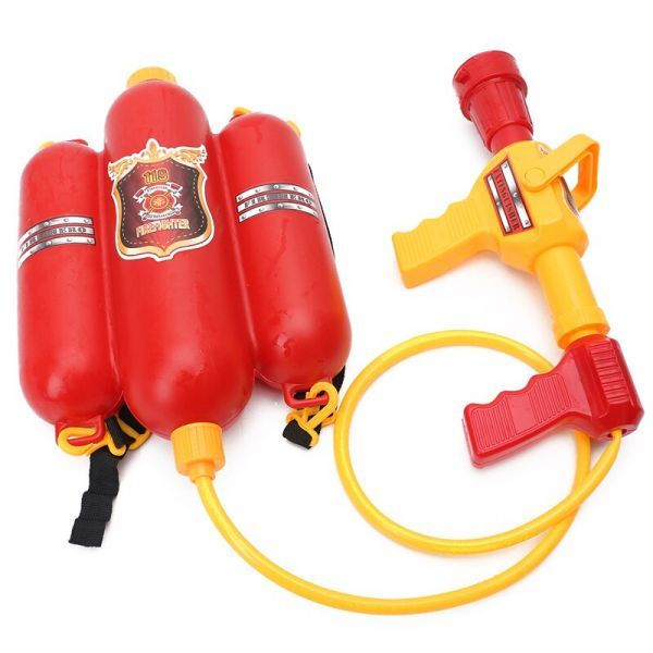 子供消防士バックパックノズル水鉄砲ビーチ屋外玩具消火器ソーカーQ6PD_画像2