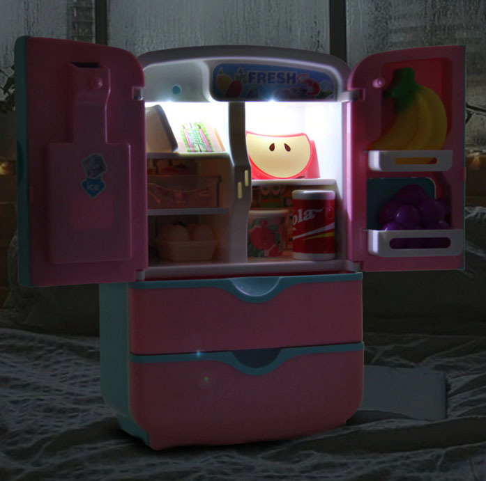 ピース子供ダブルドアロールプレイ冷蔵庫おもちゃタッチセンシティブマジック冷蔵庫教育家電おもちゃ_画像6