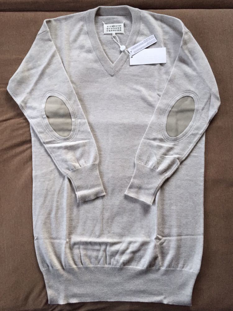 L新品68%of メゾンマルジェラ エルボーパッチ ニットワンピース セーター 18AW size L Maison Margiela 4 レディース グレー ニット ドレス