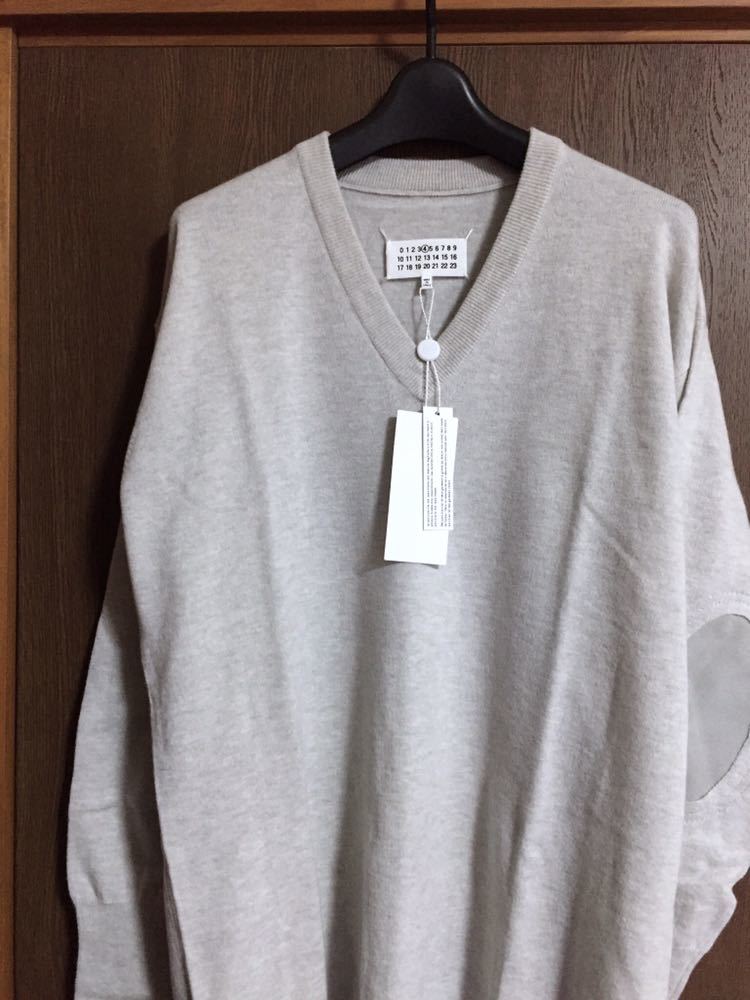 L新品68%of メゾンマルジェラ エルボーパッチ ニットワンピース セーター 18AW size L Maison Margiela 4 レディース グレー ニット ドレス