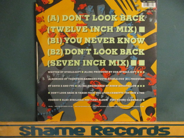 Fine Young Cannibals ： Don't Look Back 12'' c/w You Never Know // UK Soul / New Wave / 落札5点で送料無料_画像2