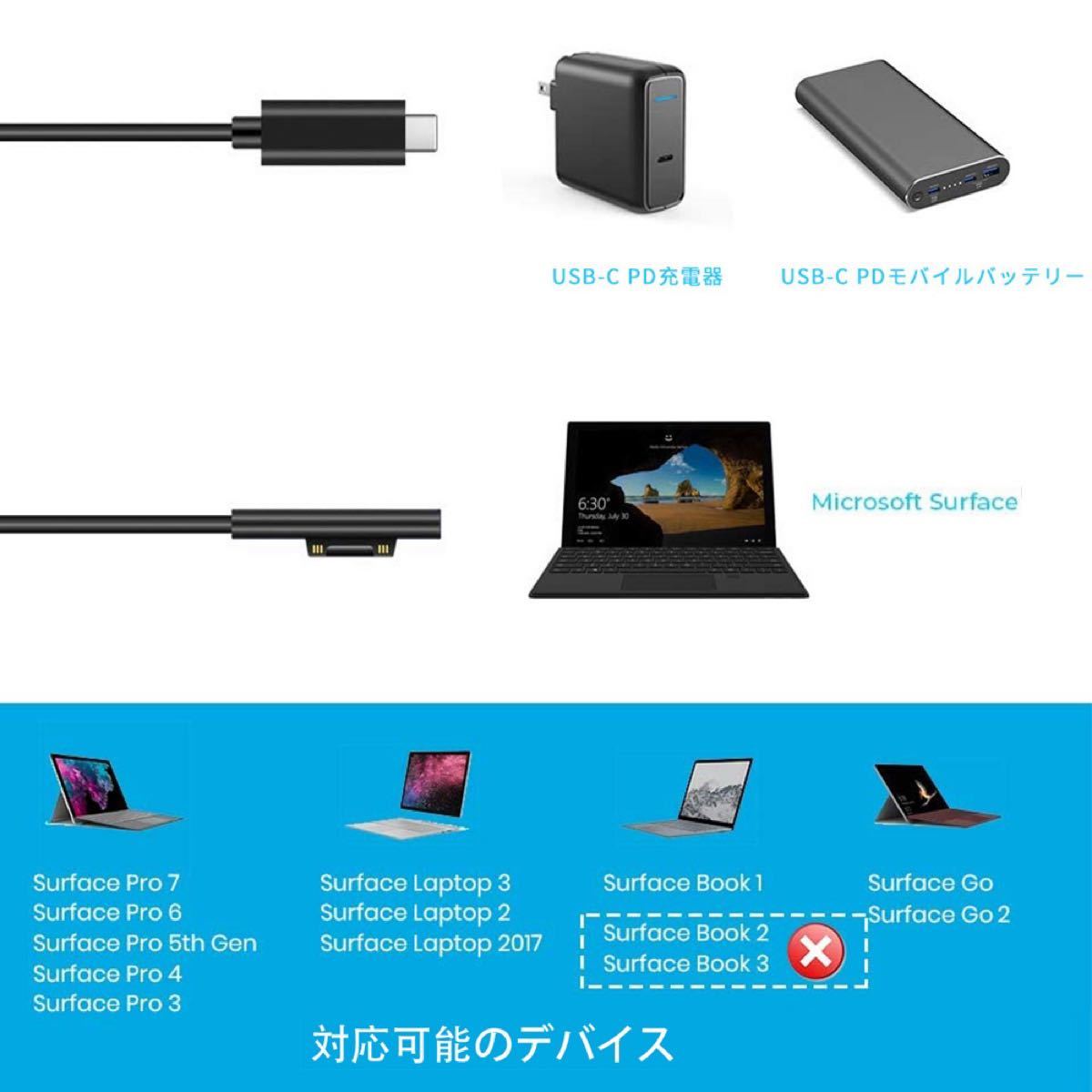ケーブル0.2m Surface PD 急速充電ケーブル