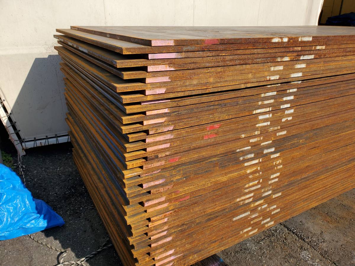 [ Miyagi departure ] new goods . iron plate 5×10×22. unused bed iron plate site size 1524×3048 thickness 22. weight 802. iron plate yard dismantlement public works construction earth place 
