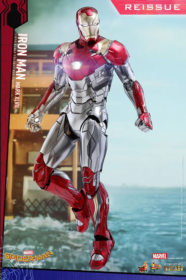 新品未開封送料無料！ ホットトイズ 1/6 アイアンマン・マーク47 DIECAST 『スパイダーマン：ホームカミング』再販版_画像2