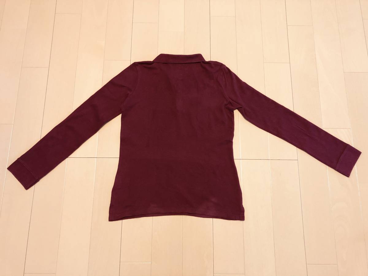 ●○ 美品 OLD NAVY オールドネイビー 長袖ポロシャツ XL/TG(14) ボルドー バーガンディ ワインレッド えんじ ○●_画像2