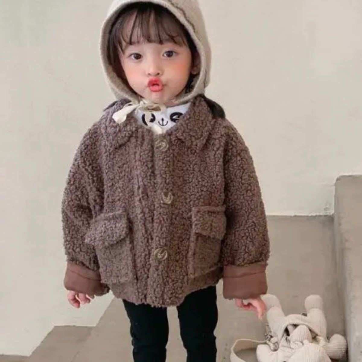 Paypayフリマ キッズ もこもこアウターコート ボアコート 韓国子供服男女兼用ベージュブラウン Paypayフリマ キッズ もこもこアウターコート ボアコート 韓国子供服男女兼用ベージュブラウン