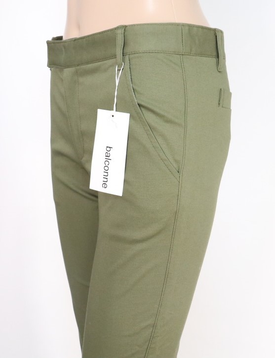 *90%OFF new goods bar navy blue nbalconne Sabrina pants 7 minute height cotton price 16,280 jpy ( tax included ) size 2(M)(W74) olive LPT1063