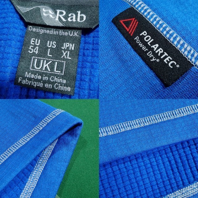 ▲ラブ Rab ポーラテック パワードライ HE グリッドフリース ハーフジップ ベースライン フーディ ライトブルー JP-XL 未使用!!!▲_画像5