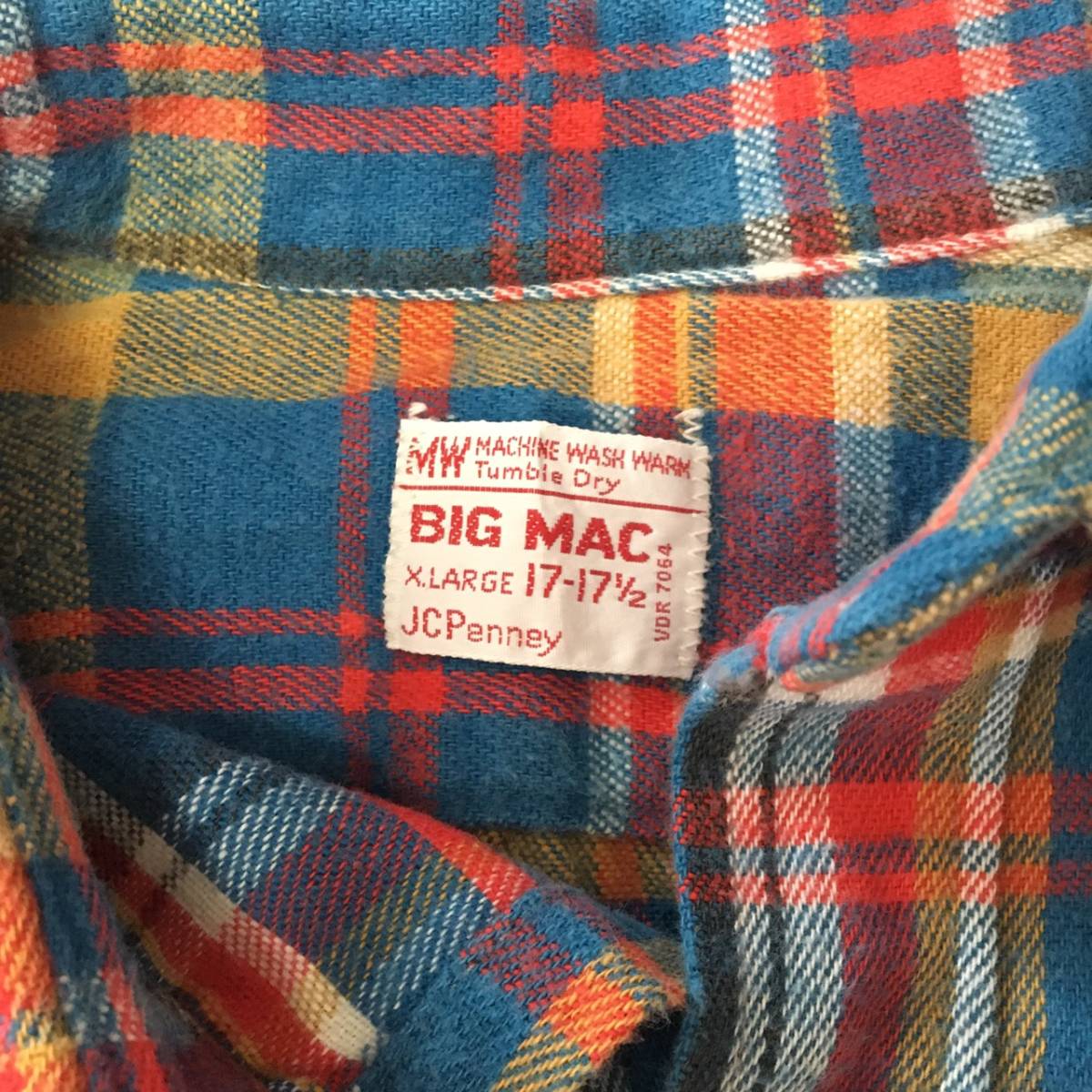 USA製 70s BIG MAC フランネル シャツ /XL チェック コットン ネルシャツ ビンテージ USA アメリカ 80s 90s_画像5