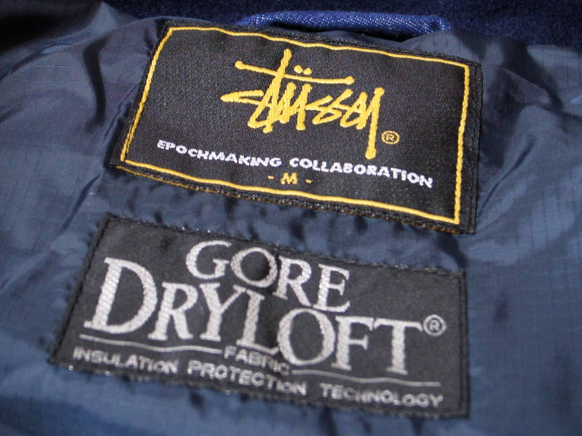 激レア・稀少★STUSSY LTD★GORE DRTLOFT デニム ダウン ファーフード付き ジャケット★EPOCHMAKINGコラボ★M★ゴアテックス_画像6