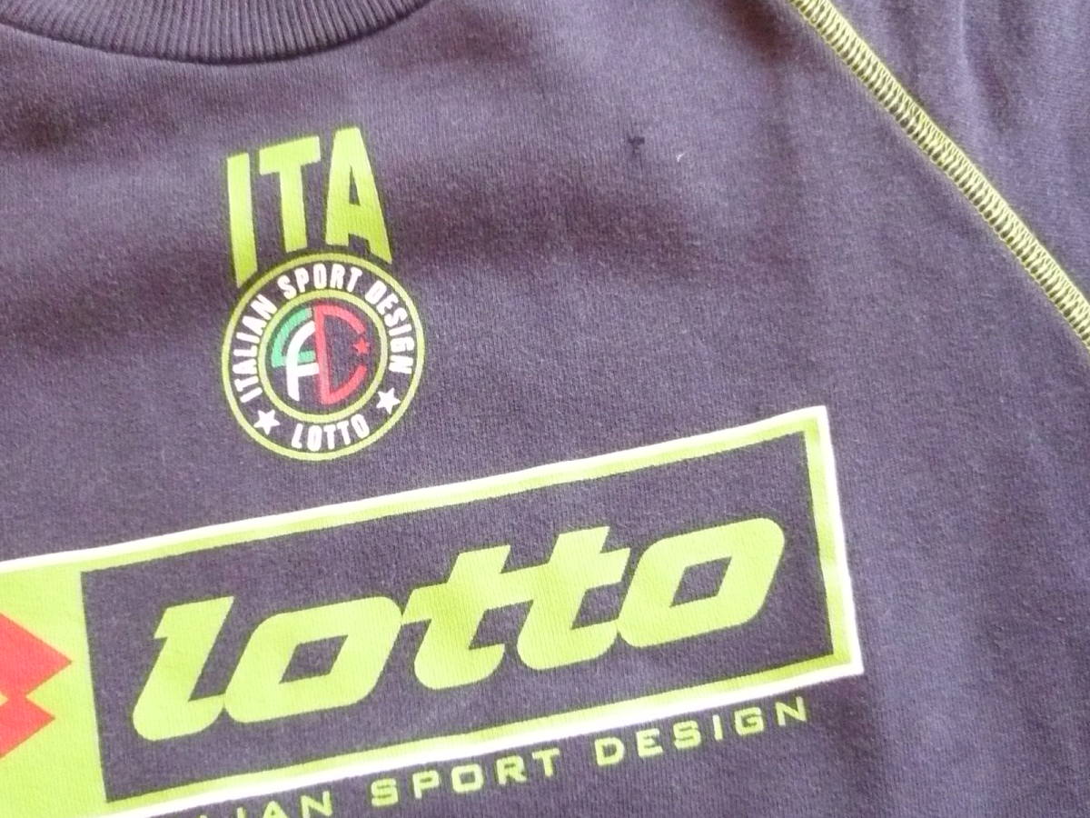 ★【中古】LOTTO ジュニア ロゴ トレーナー ネイビー系 サイズ 150 ◆ ロト ロット フロントジップ ITA イタリア サッカー 子供服【古着】