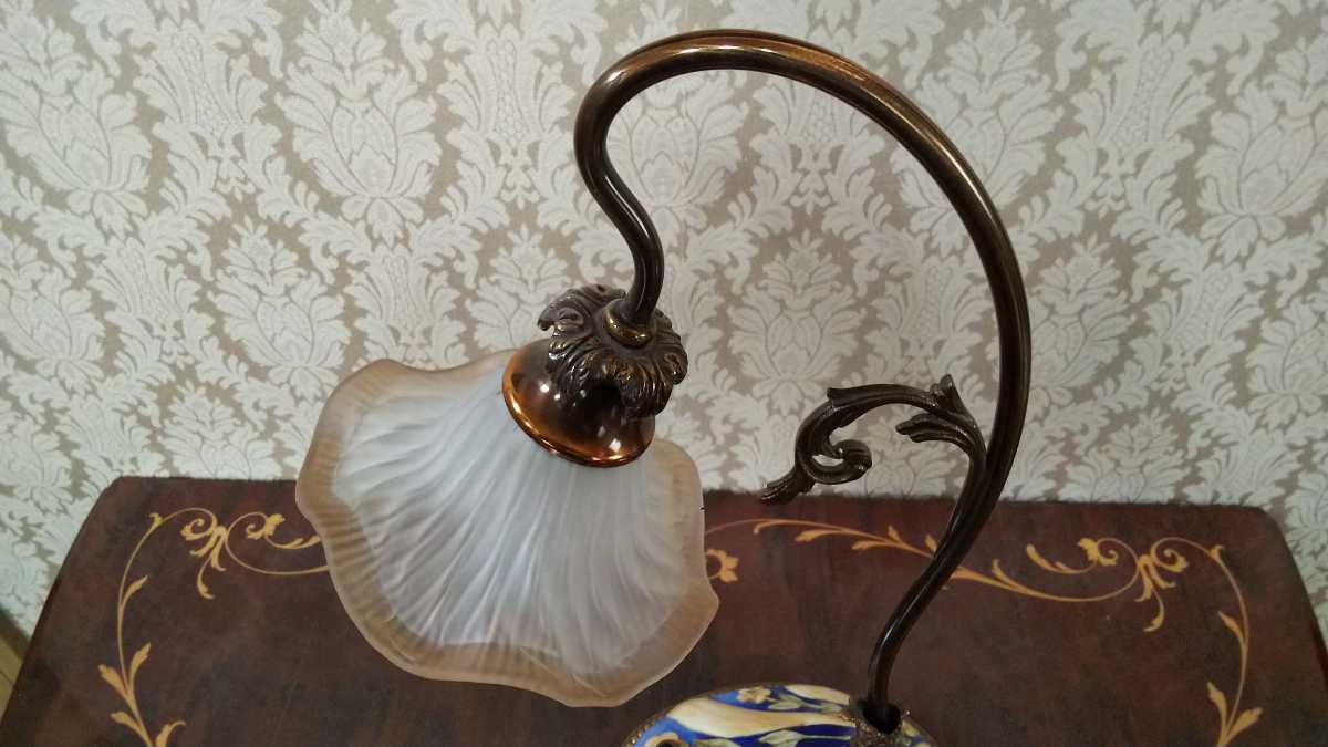  summer. surprised festival!..... super special price special price!! Mali ne- lure ru deco form table lamp glass shade antique Spain made inspection ro here 