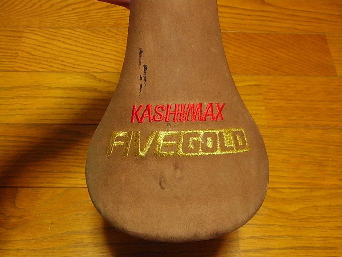 希少 90's　KASHIMAX カシマックス　FIVEGOLD ファイブゴールド　競輪 レザー サドル　NJS 認定品　レール幅30mm　ピスト　トラック_画像5