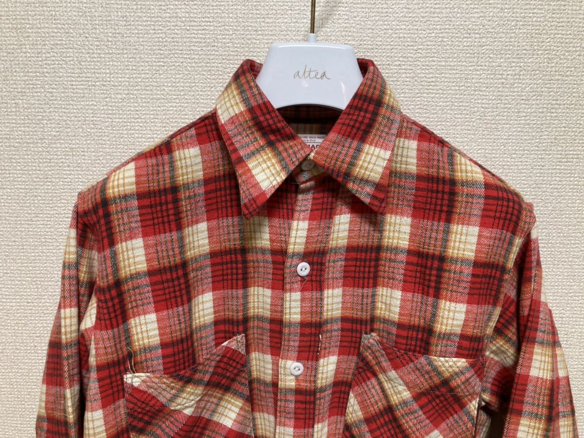 70's ヴィンテージ BIG MAC ネルシャツ 長袖シャツ チェックシャツ 赤 JCPenney SMALL 14-14.5 ビッグマック USAヴィンテージ /USA vintage_画像3