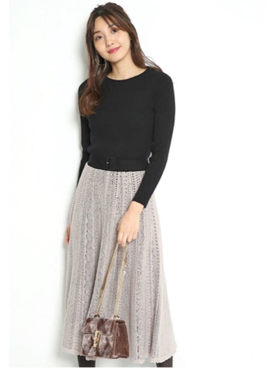 Paypayフリマ 新品 Jusglitty ジャスグリッティー 柄編みニットワンピース Paypayフリマ 新品 Jusglitty ジャスグリッティー 柄編みニットワンピース