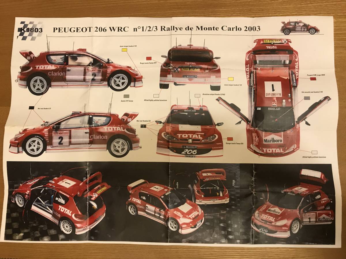 1/43 комплект PROVENCE MOULAGE [Marlboro] Peugeot *206 WRC #1 M. Glo n ho rum комплект Rally * Monte Carlo 2003