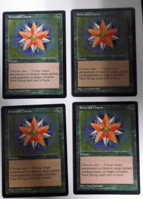Mtg英語 4枚セット Emerald Charm エメラルドの魔除け ビジョンズ コモン Taurus Ochrona