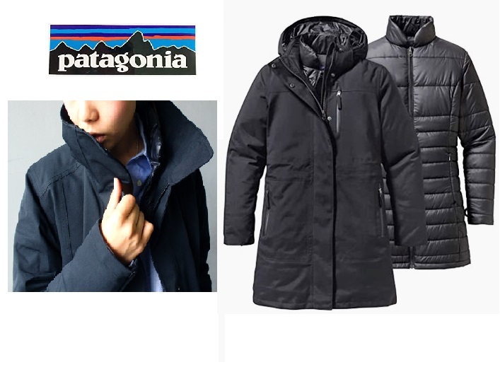 新品同様 patagonia パタゴニア 防寒 3イン1 3way ロングコート 黒　L _画像1