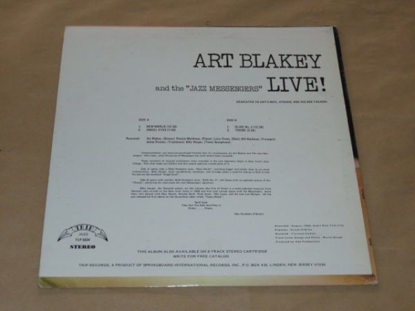 US盤★Live! Vol.1 / アート・ブレイキー（Art Blakey And The Jazz Messengers） / LP_画像2