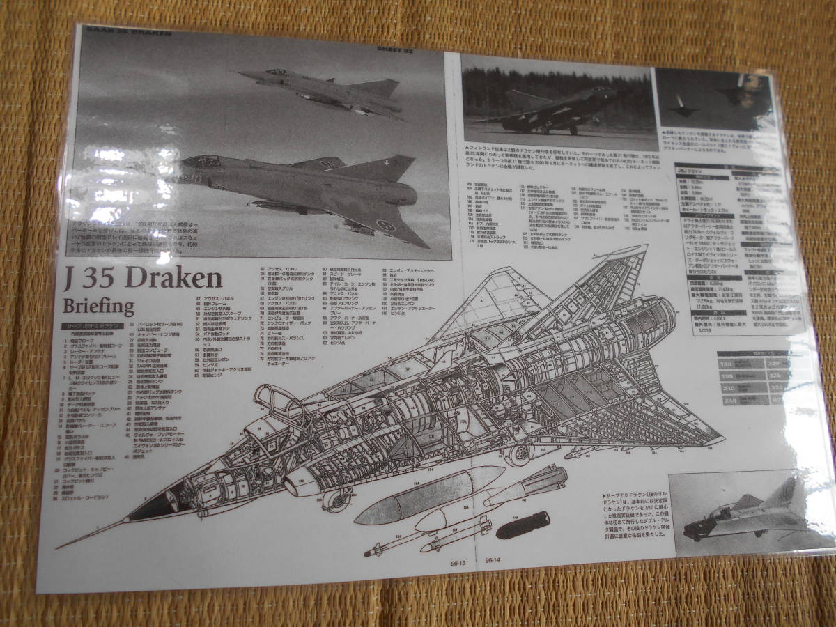 ヤフオク 透視イラスト スウェーデン空軍 J35fドラケン戦闘機