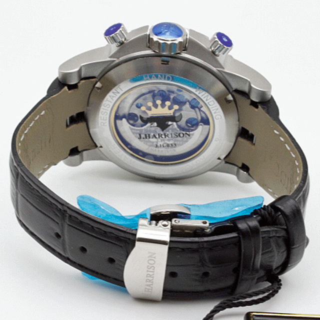 John Harrison/ジョン・ハリソン 多機能付ビッグテンプ自動巻&手巻き メンズ腕時計 JH-033SB 国内正規モデル 新品_画像5