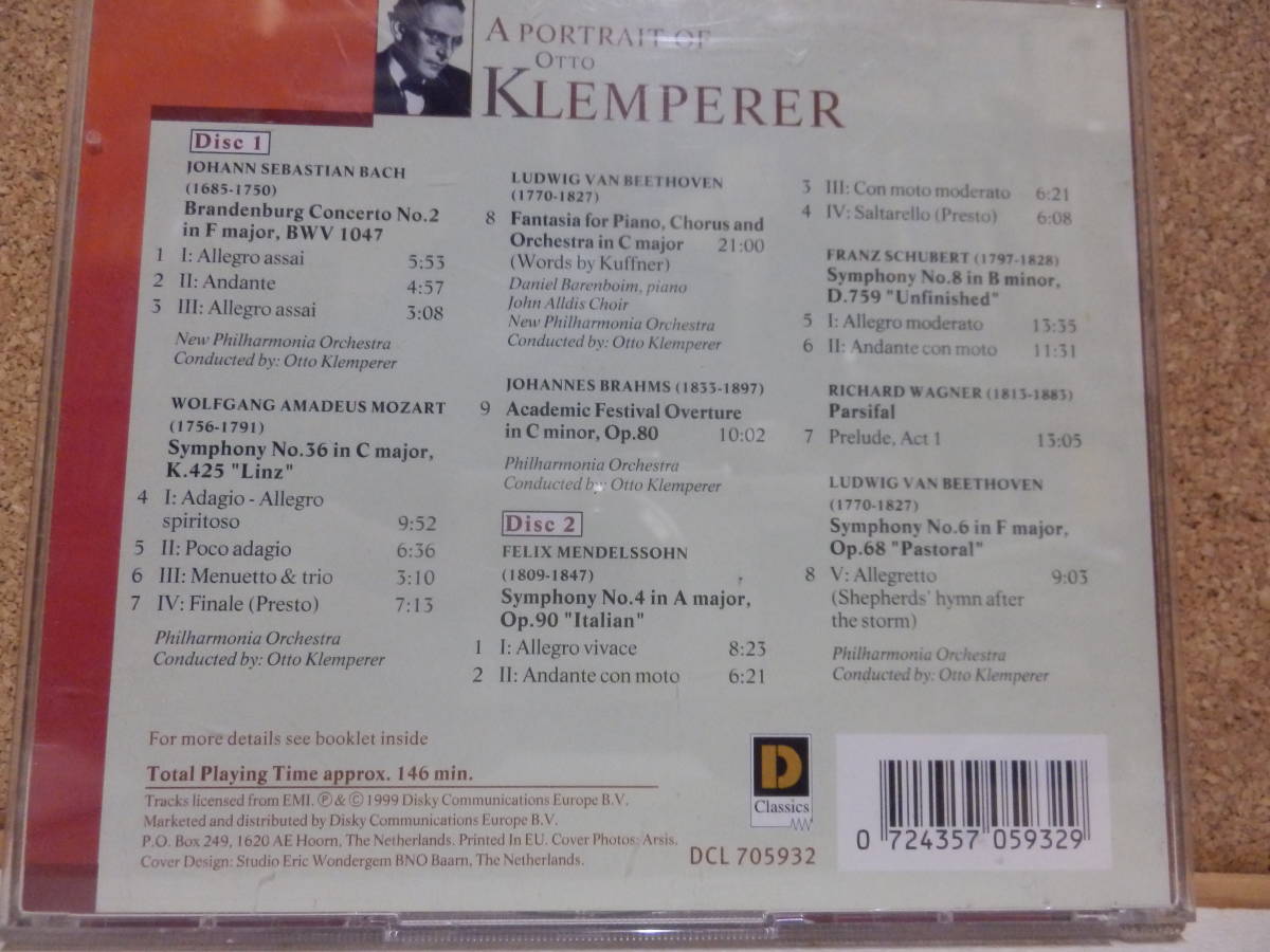2CD輸入盤「Otto Klemperer/a portrait of OTTO KREMPERER」_画像2