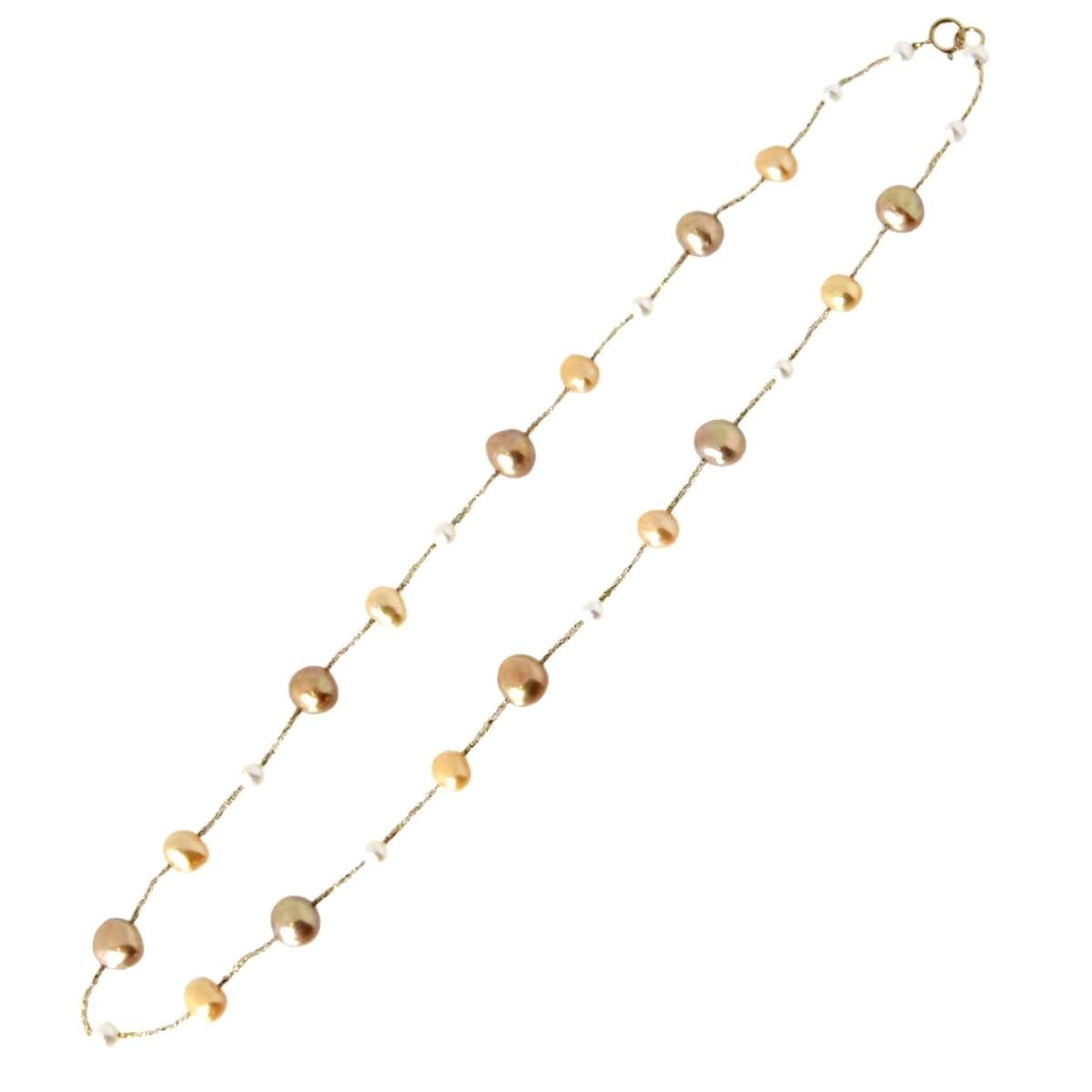 Tsutsumi/Tsutsumi Golden Pearl Design Design Design Baroack Sv925 × пресноводные жемчужины около 44,5 см.