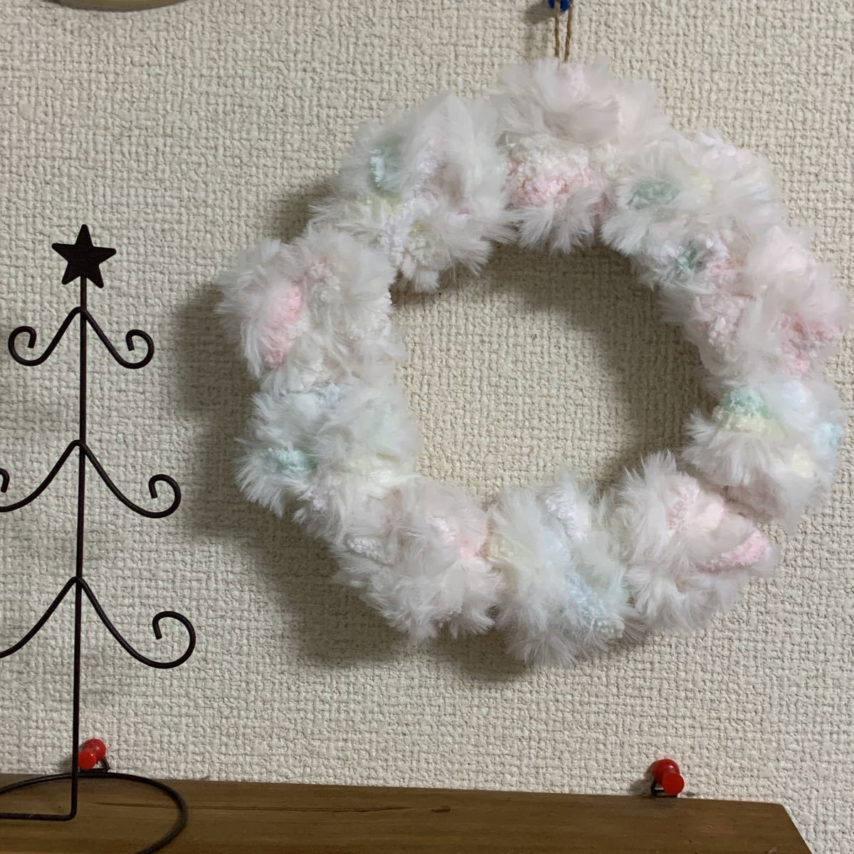 Paypayフリマ ハンドメイド クリスマス リース 毛糸 Paypayフリマ ハンドメイド クリスマス リース 毛糸