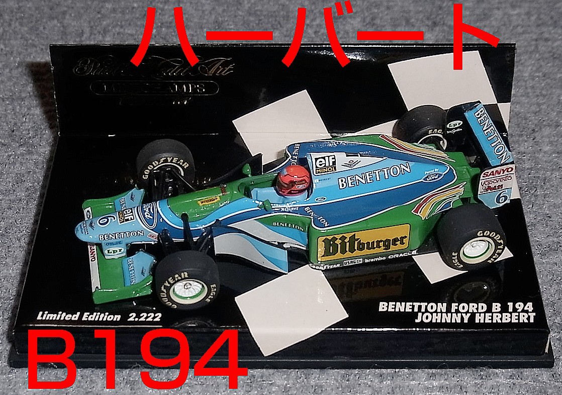 1/43 ベネトン フォード B194 ハーバート レッドヘルメット 1994 BENETTON FORDミニチャンプス