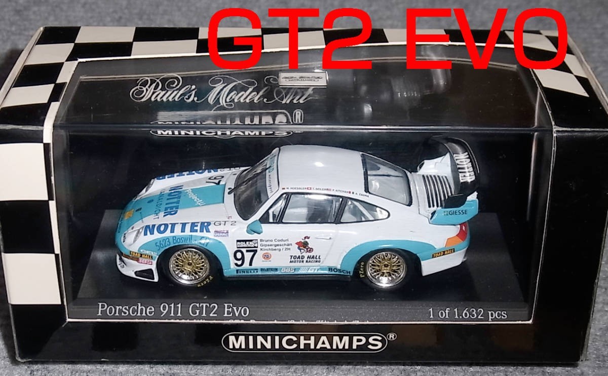 1/43ポルシェ 911 GT2 Evo (993) 水色 97号デイトナ1998 PORSCHE