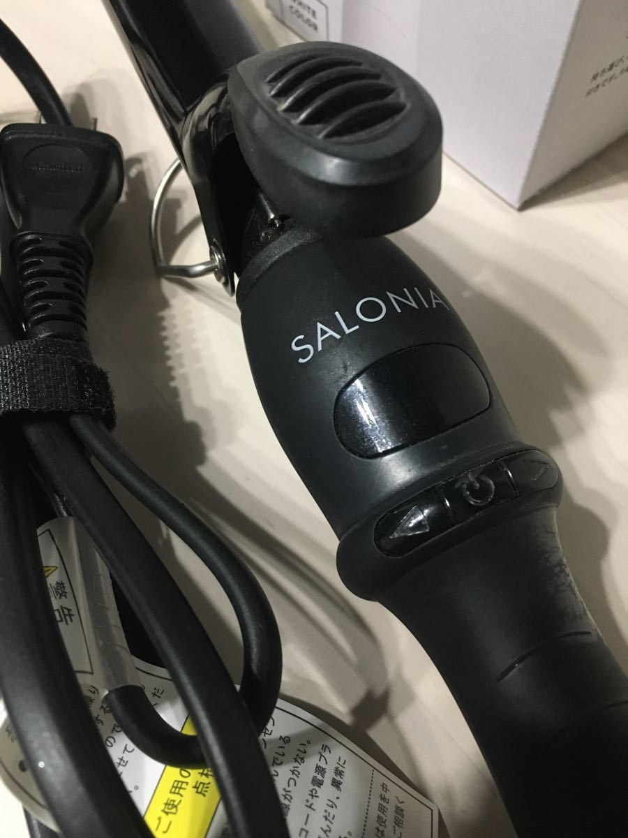 ヘアアイロン サロニア 25mm 海外対応　巻き髪　ブラック　SALONIA