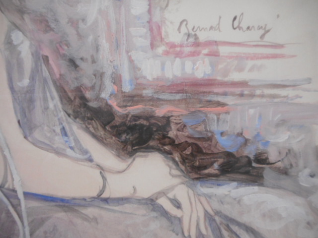 ベルナール シャロワ Bernard Charoy 水彩 原画 白いドレス 美人画 真