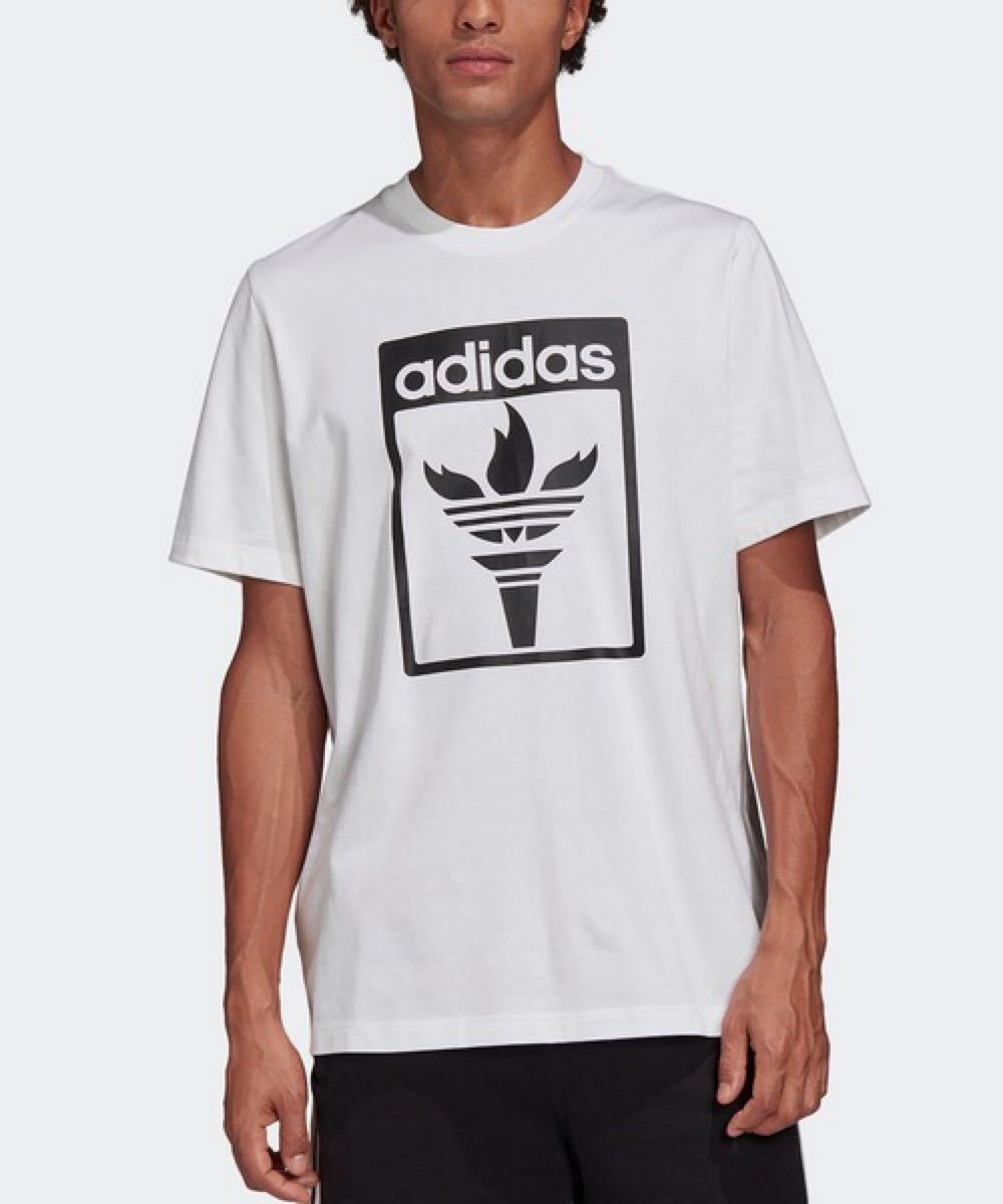 adidas  アディダス 半袖Tシャツ トレフォイル M オリンピック　聖火　