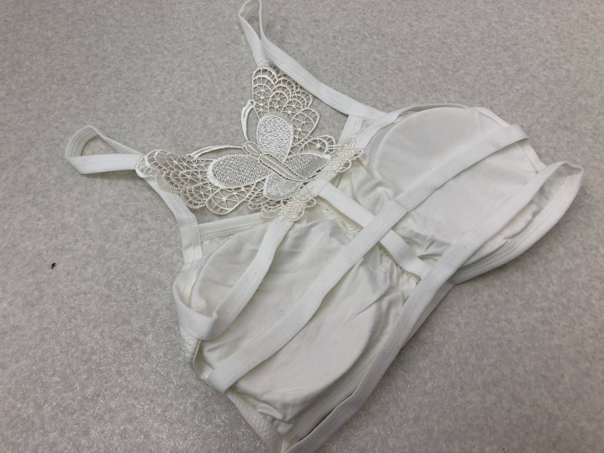 [Z-2] tube top butterfly white sexy tube bla back design unused 