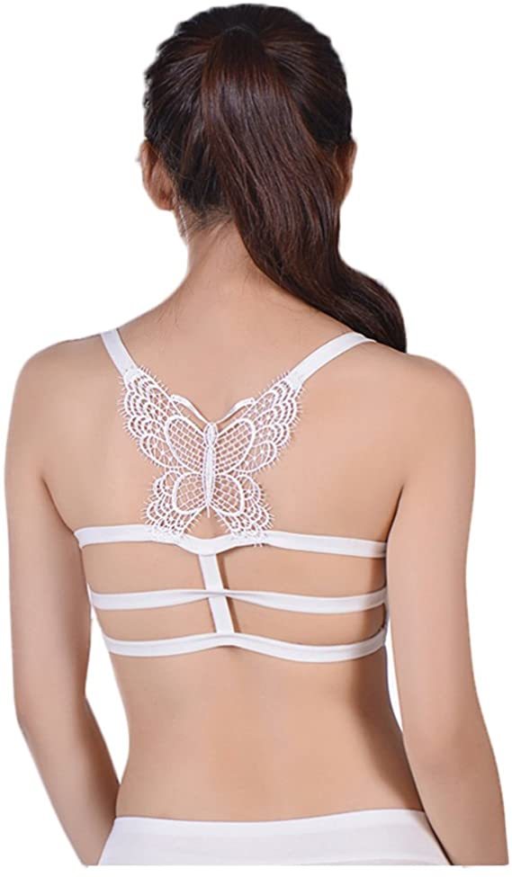[Z-2] tube top butterfly white sexy tube bla back design unused 