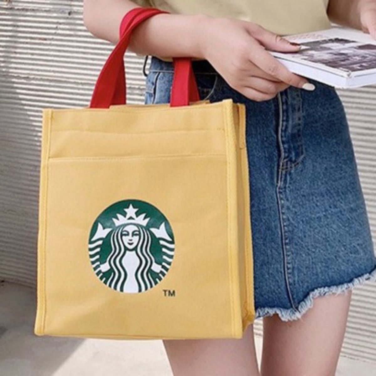 スターバックス トートバッグ STARBUCKS イエロー  エコバッグ