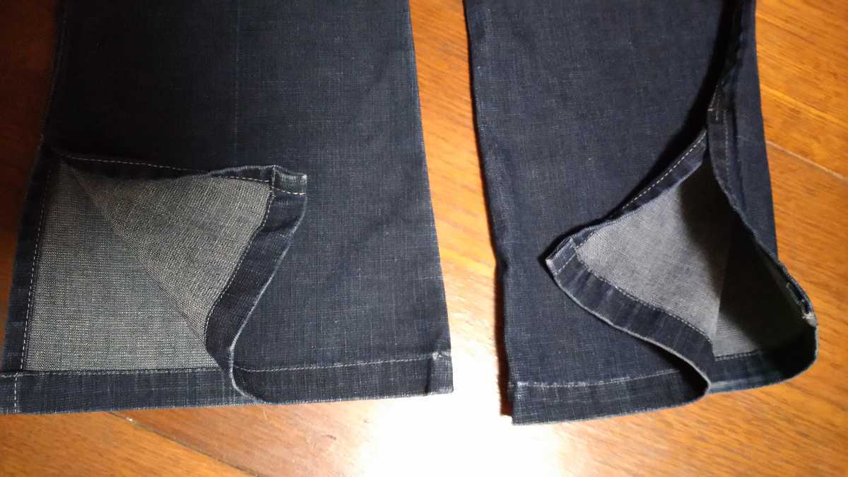  б/у MARITHE FRANCOIS GIRBAUD Jill bo- Denim джинсы низ боковой разрез ботинки cut темный темно-синий размер SS