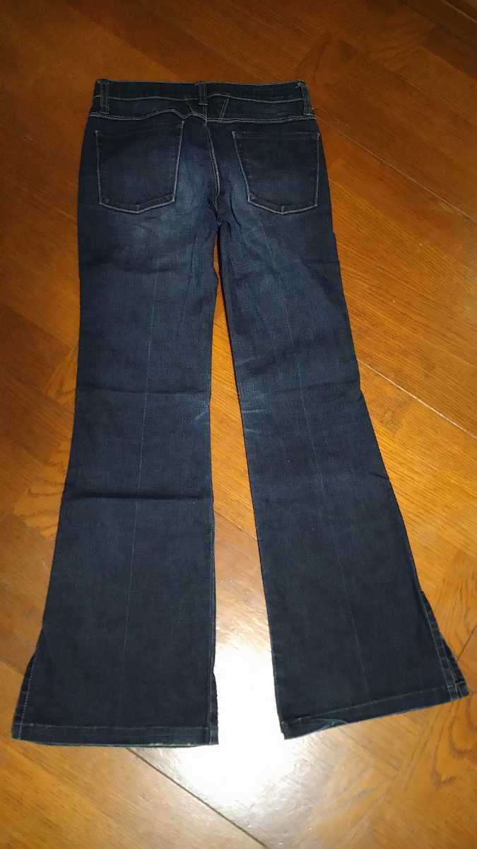  б/у MARITHE FRANCOIS GIRBAUD Jill bo- Denim джинсы низ боковой разрез ботинки cut темный темно-синий размер SS