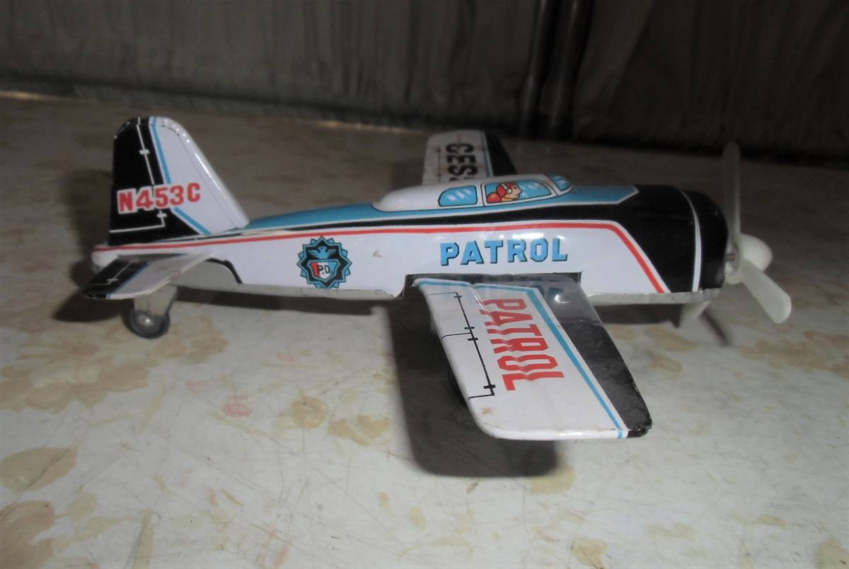 *.-23 tin plate toy N453C PATROL that time thing retro made in Japan height 5.18.×18.