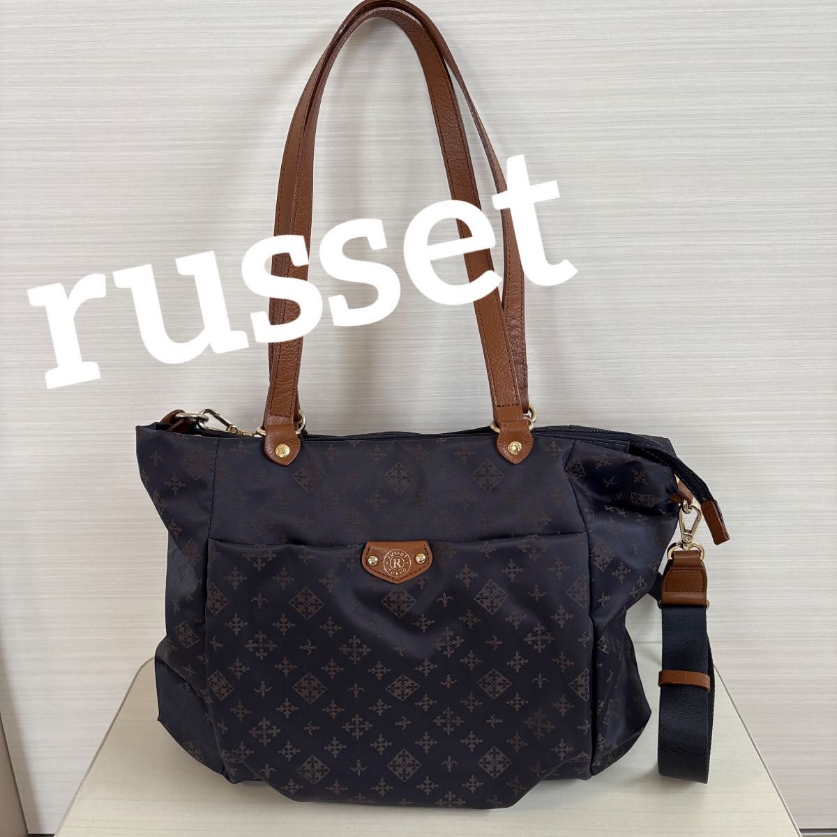 russet ラシット ショルダーバッグ 2way ナイロン レザー 総柄