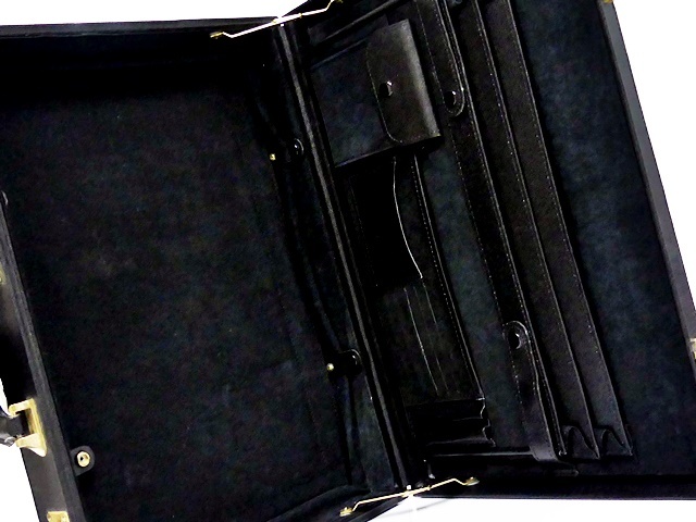 即決★GENUINE LEATHER★レザーアタッシュケース メンズ 黒 本革 ビジネスバッグ 本皮 トランク 旅行 かばん 鍵付き ハード 出張 カバン 鞄